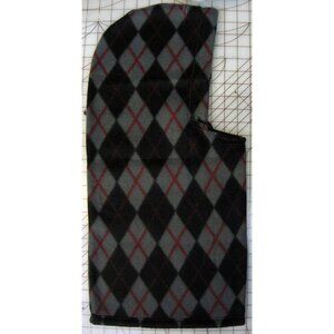 BRAND NEW HANDMADE BALACLAVA HOOD FACE MASK SKI FLEECE GRAY ARGYLE